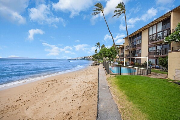 Oceanfront with access to miles of walking beach