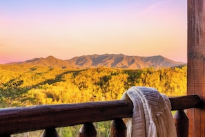 Stunning mountain view from the deck.