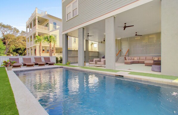 Private pool in the entertainer's backyard.