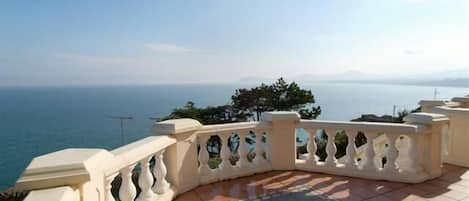 Balcony overlooking Dublin Bay.