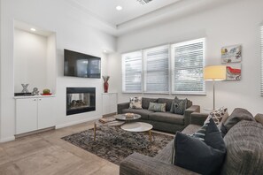 Living room with gas fireplace