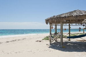 Our beach and palapa