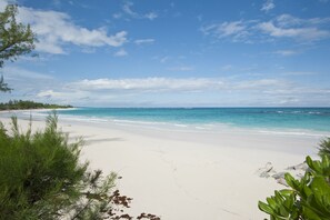 Miss Rubys long section of beach, a mile long stretch of pink sand