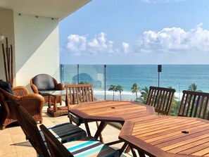 Variety of seating on the patio.  Tables can also be separated
