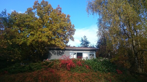 Ansicht vom Garten zum Ferienhaus