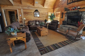 Living area with sleeper sofa