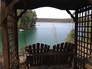 View of lake from the swing.