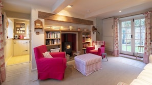 Sitting Room with log burner, Church Cottage, Bolthole Retreats