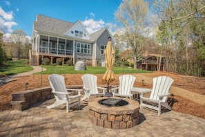 Wood burning fire pit with wood included