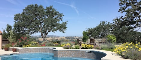 Beautiful swimming pool surrounded by gorgeous landscaping!