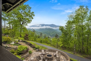 Outdoor firepit and view