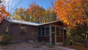 Cedar Log Cabin Entrance