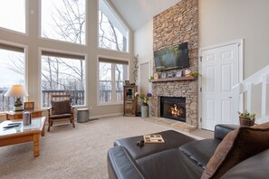 Living Room with a Fireplace