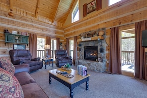 Living Room with a Fireplace