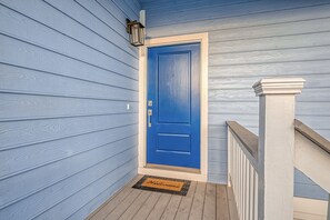 Front door to the main living level is up one flight of steps