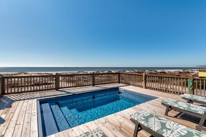watch the beach from the pool