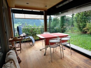 Plant, Table, Furniture, Interior Design, Chair, Shade, Wood, Window, Tree, Outdoor Furniture