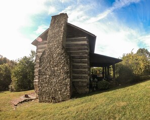 side view of cabin/chimney