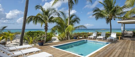 The Beach House, beachfront home with oceanview pool directly on world-famous French Leave Beach.