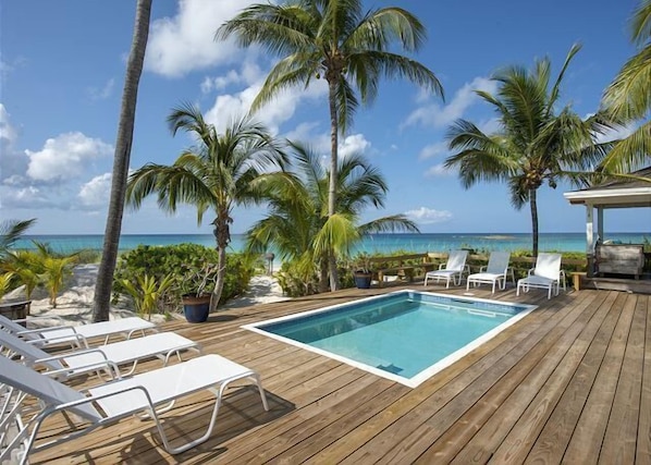 The Beach House, beachfront home with oceanview pool directly on world-famous French Leave Beach.