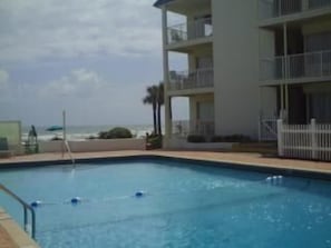 The smaller  heated pool