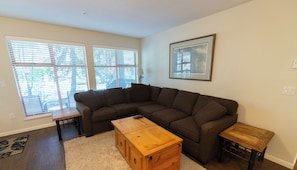 Open plan living area and access to patio
