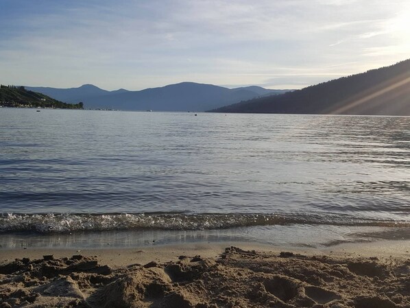 Our Sandy beach with low bank waterfront. Beautiful view....