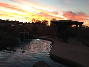 Sunset from pool deck
