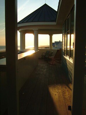 Upstairs Porch with ocean view directly off of the Blue Room