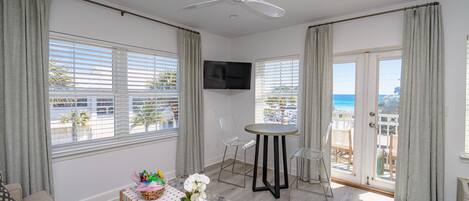 Newly remodeled, view of Gulf from living room, all new furnishings