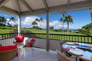 Large lanai for dining, relaxing and enjoying the view