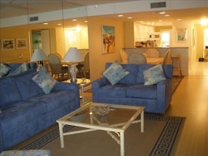 Living Room Looking Towards Dining Area and Kitchen