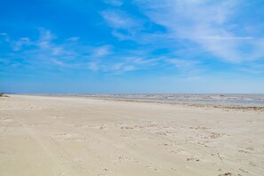 The beach in front of the house, looking north.