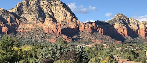 View out the front window and porch 