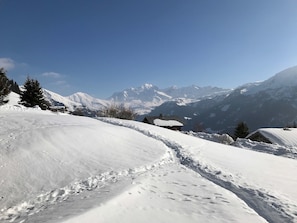 Vue Mont-Blanc depuis la fenêtre