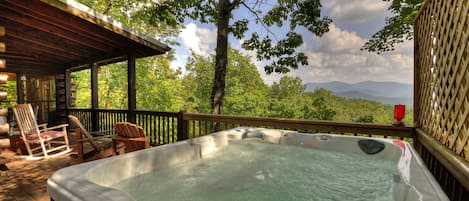 Relaxing in the Hot tub.