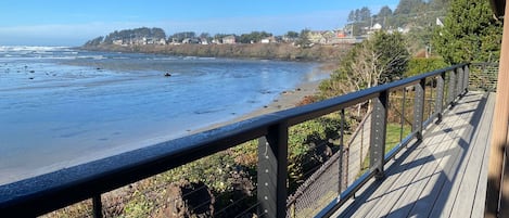 View of the beach from the deck.