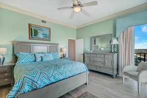 Master Bedroom with King Size Bed, Private Master Bath and Private Balcony