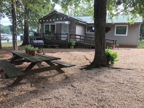 Beautiful lakeside grill area