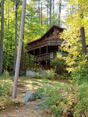 The Point House on Moose Pond. looking up from the lake