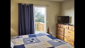 Master bedroom looking toward back deck