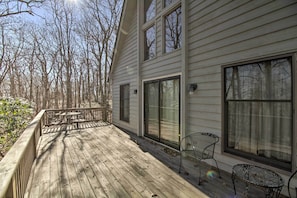 Furnished Deck | Outdoor Dining | Scenic Views | 2-Story Cabin