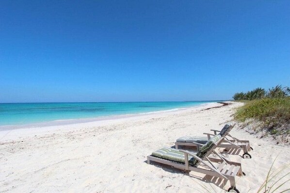 Private beach in front of Windsong. Just another day in paradise!