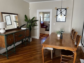 Plenty of room at the dining table just off of the kitchen