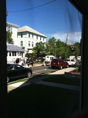 Front porch view-Horse & Carriage start & finish their route on Windsor each day