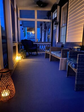 Enjoy the porch at night! 