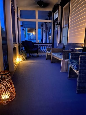 Enjoy the porch at night! 
