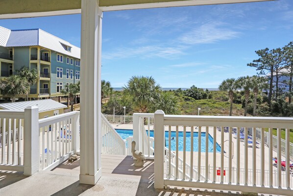 View of Gulf Front Community Pool