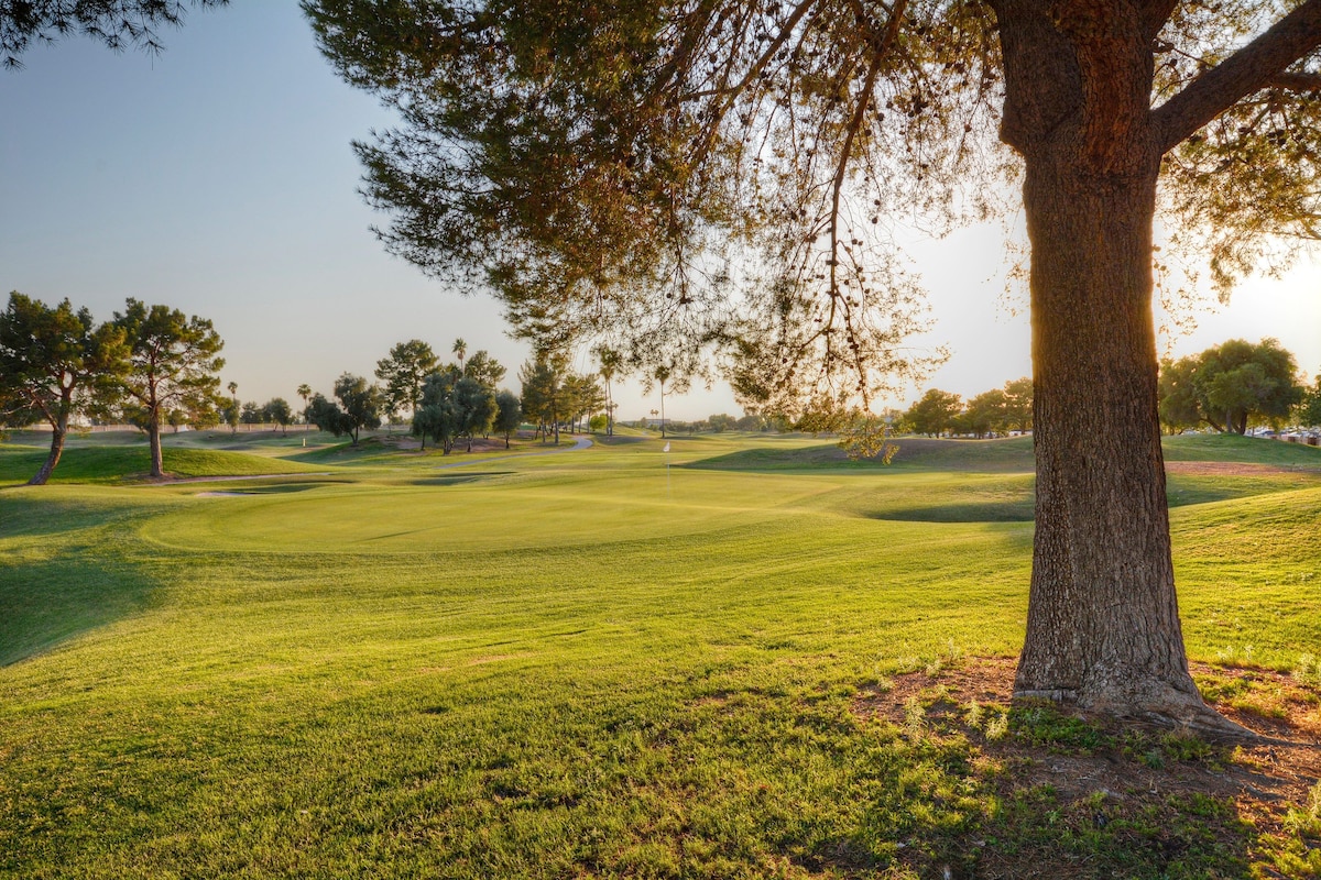 Mesa Superstition Lakes Condo, A+ Golf View, Comm Htd POOL & SPA; Walk to Mall & Theater