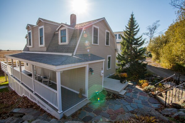 Howard's Cottage-by-the-Sea is nestled on the salt marsh with a quiet setting.